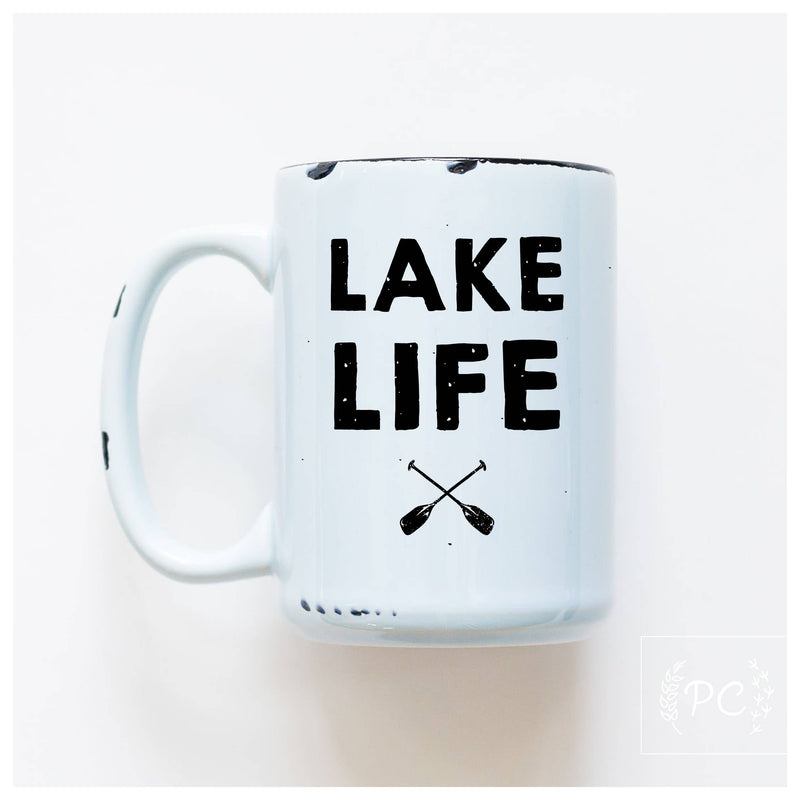 Lake life oars | ceramic mug