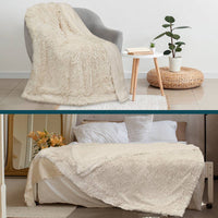 Faux Fur Sherpa Throw Blanket