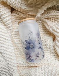 Lavender Floral Glassware | 16oz Glass