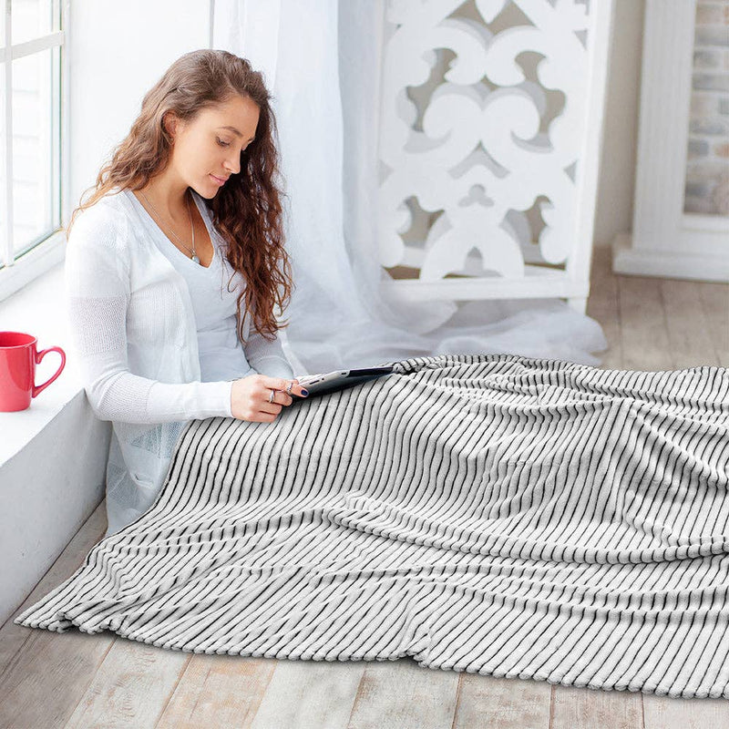 Ribbed Fleece Throw Blanket