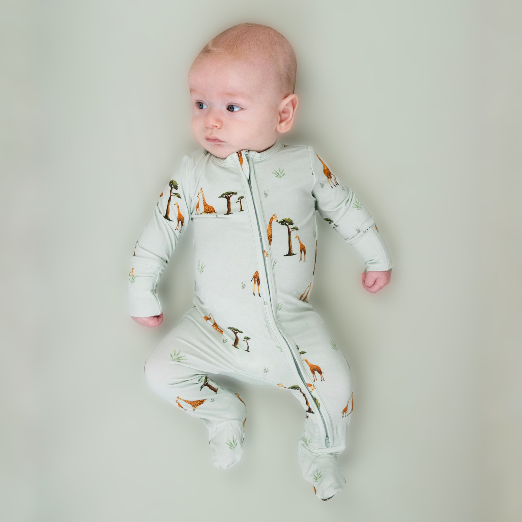 Footed Zipper Sleeper - Giraffes