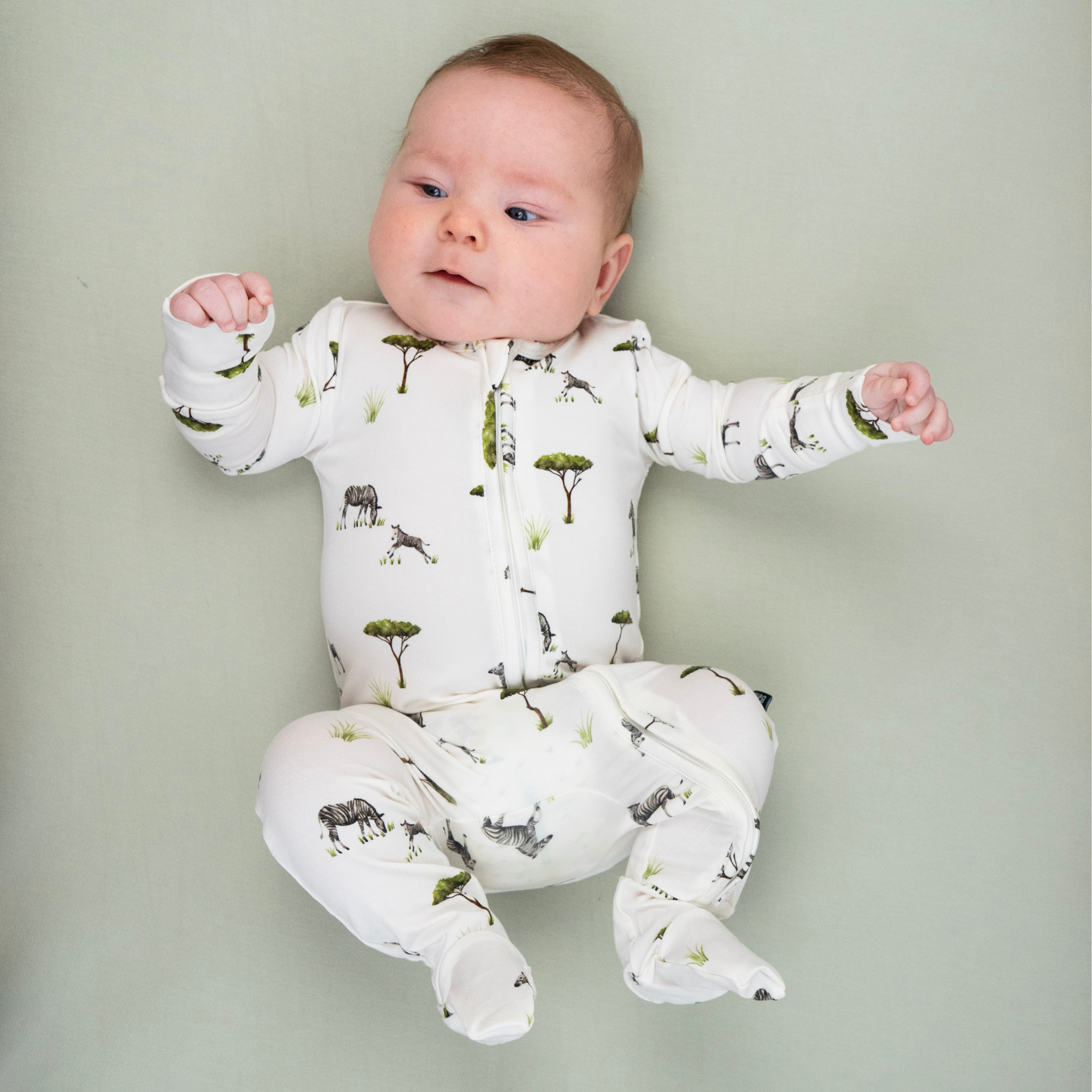 Footed Zipper Sleeper - Zebras