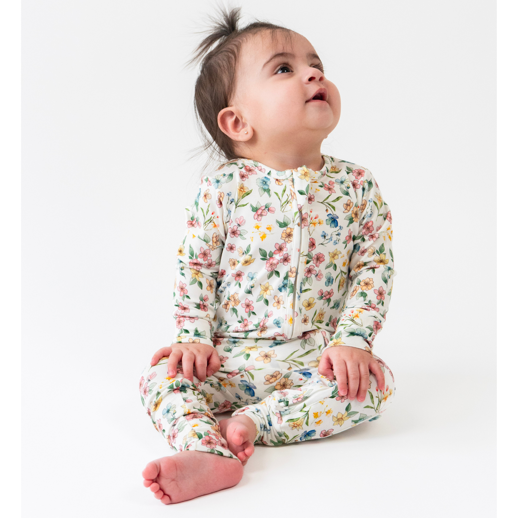 Footless Sleeper w/ Fold-over Cuffs - Spring Meadow