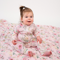 Footless Sleeper w/ Fold-over Cuffs - Floral Bliss
