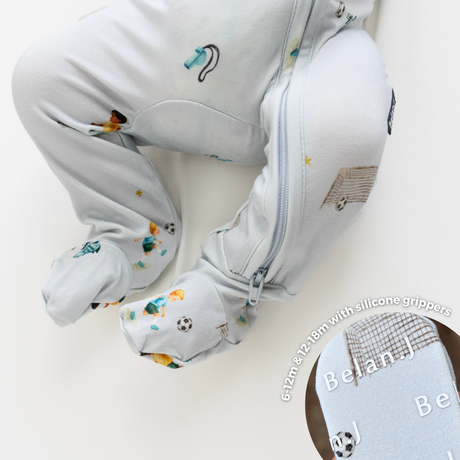 Footed Zipper Sleeper - Go, Team!