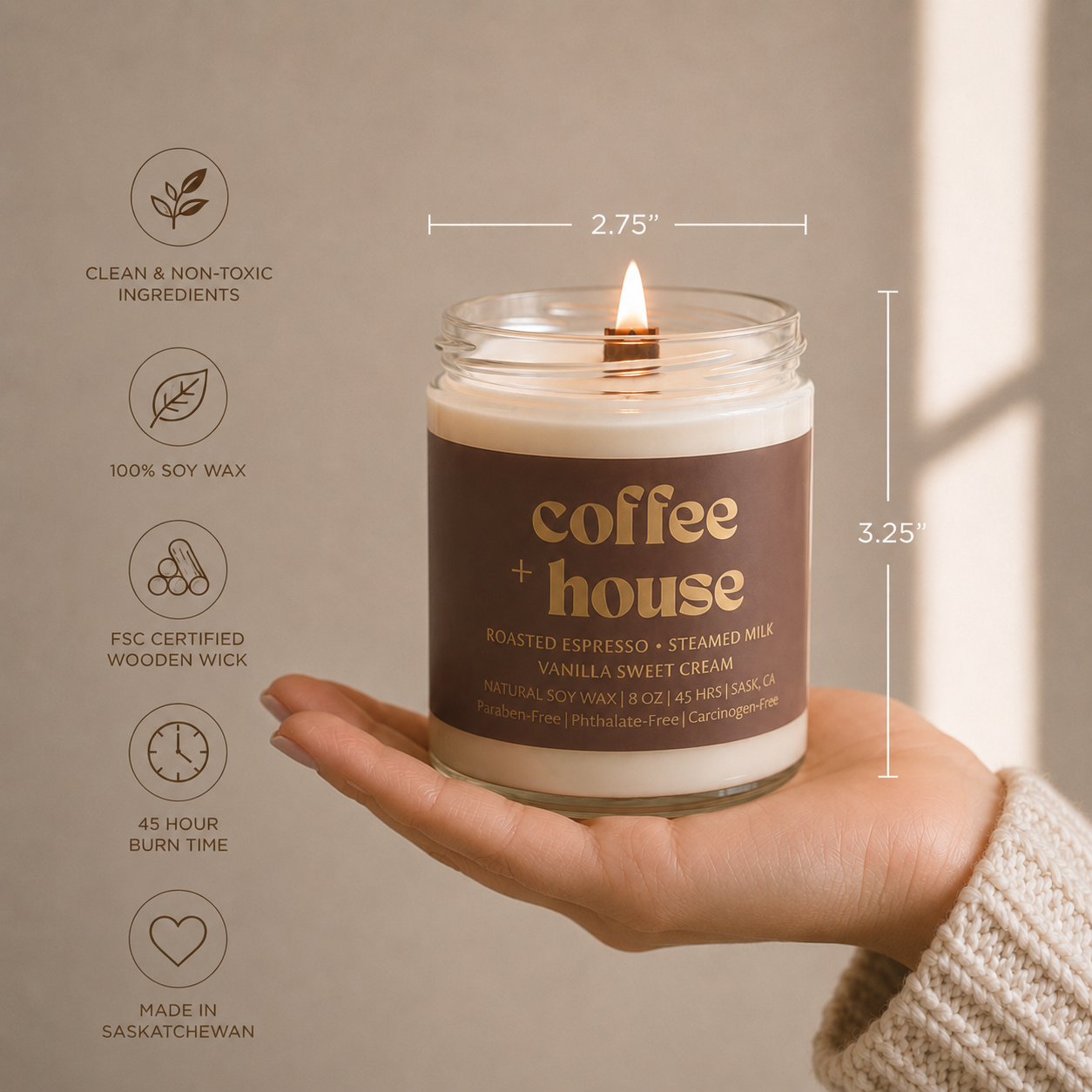 COFFEE HOUSE | 8OZ NON TOXIC SOY CANDLE | FALL COLLECTION