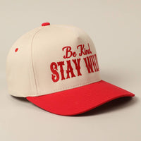 Be Kind Stay Wild Lettering Embroidery Trucker Hat