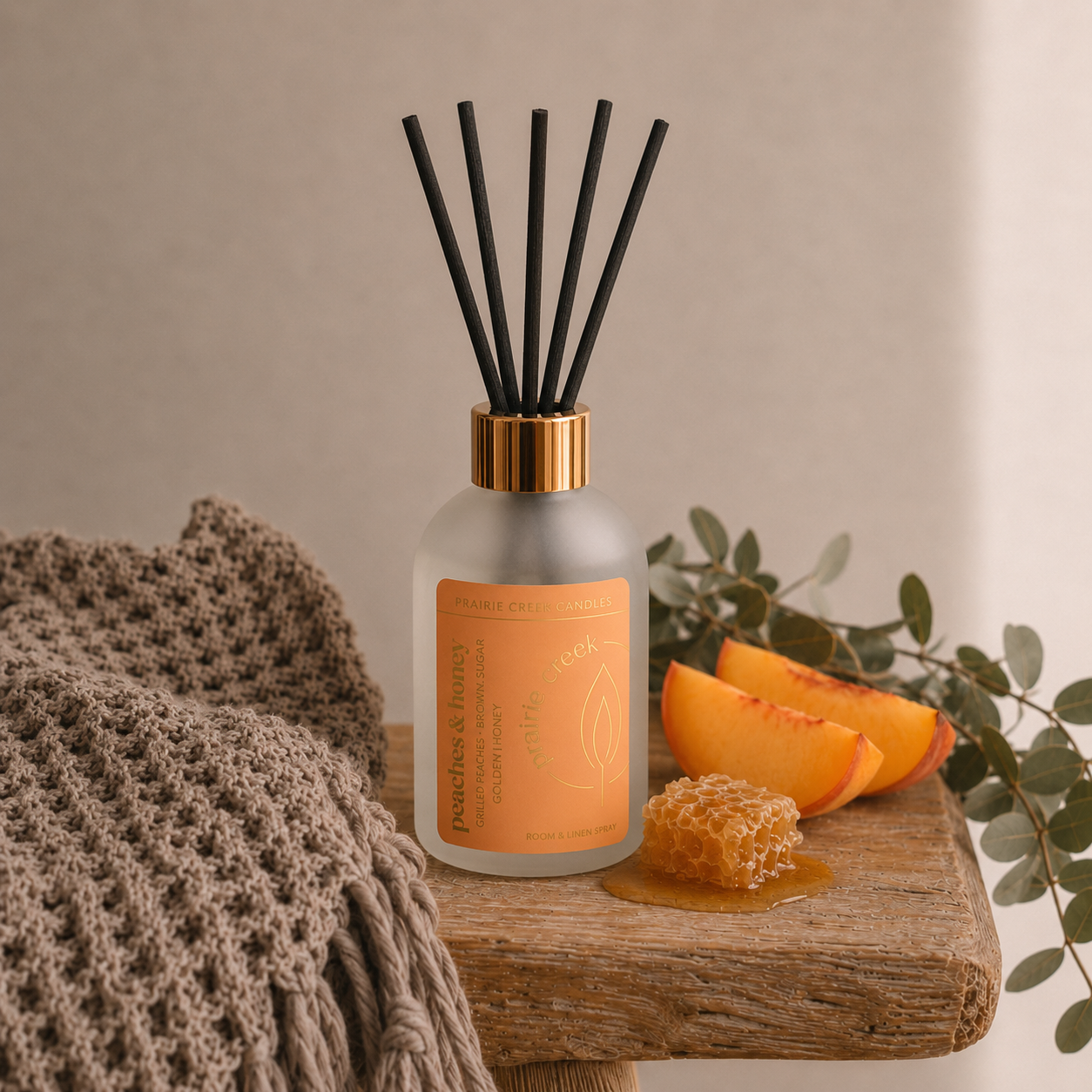 PEACHES & HONEY | NON TOXIC REED DIFFUSER | FALL COLLECTION