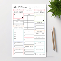 ADHD Daily Productivity Planner: 50 Page Tear-Off Notepad
