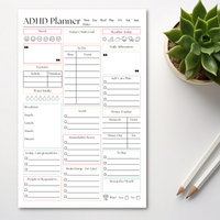 ADHD Daily Productivity Planner: 50 Page Tear-Off Notepad