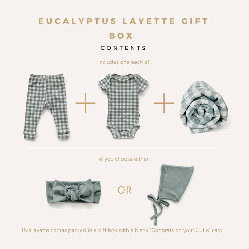 Eucalyptus Newborn Layette Gift Box (0-6m) Headwrap
