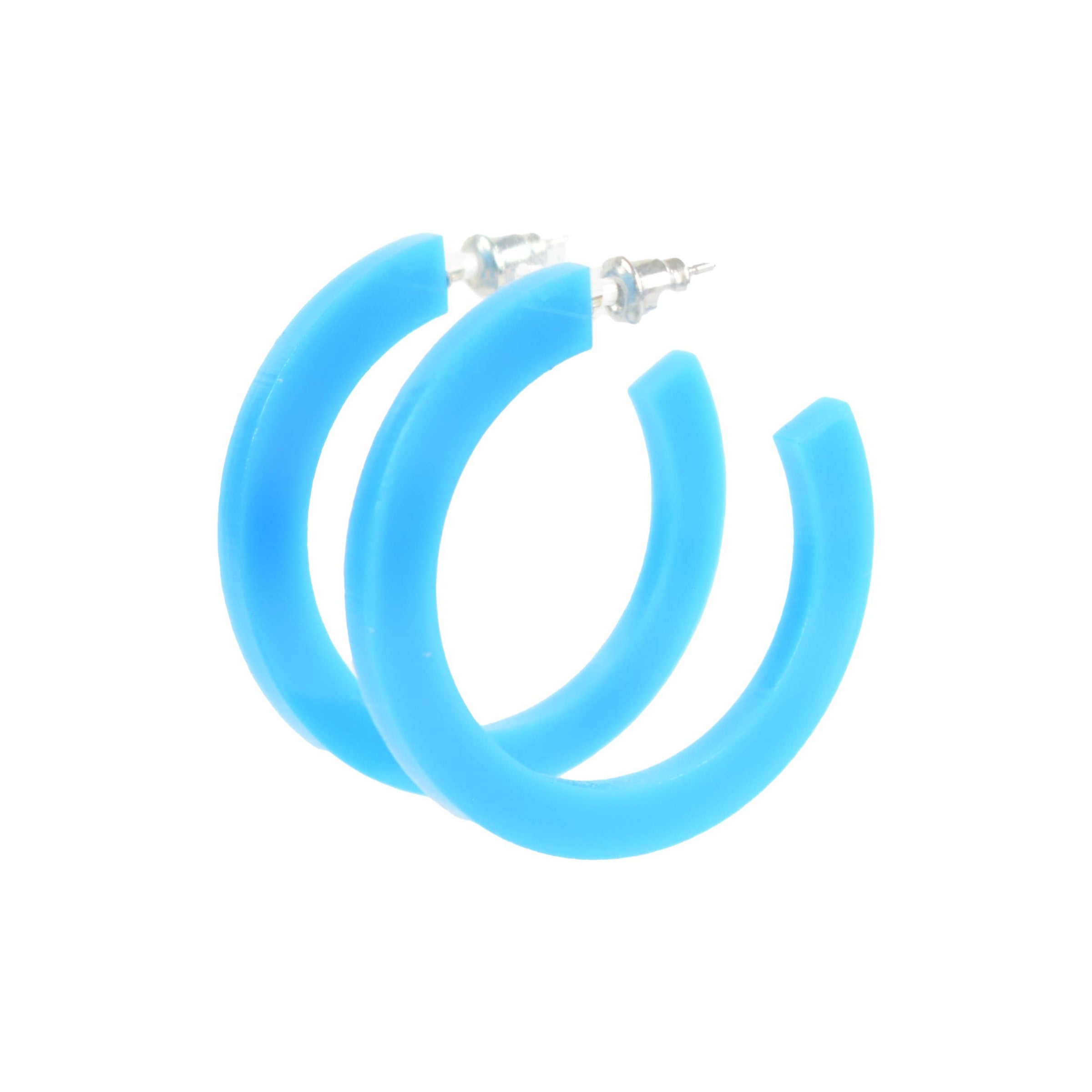 Blue Lightweight Acrylic Hoop Earrings