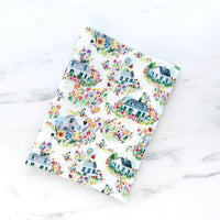 Summer cottage  - padded book sleeve, book pouch