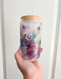 Bright + Cheery Floral Glassware | 16oz Glass