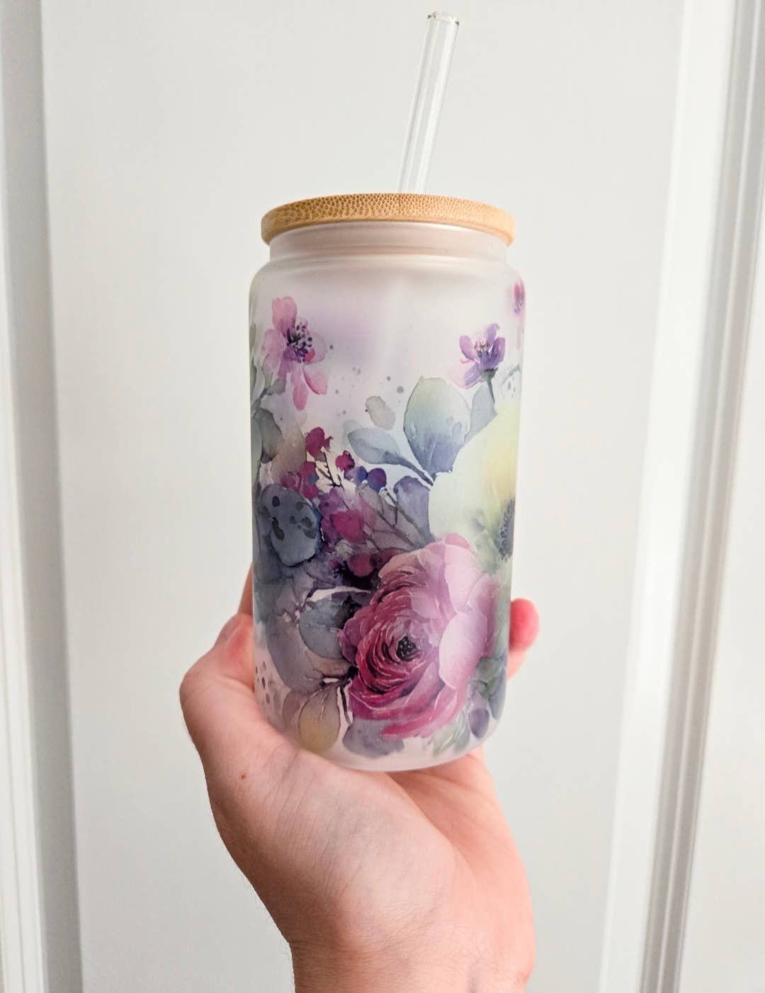 Bright + Cheery Floral Glassware | 16oz Glass