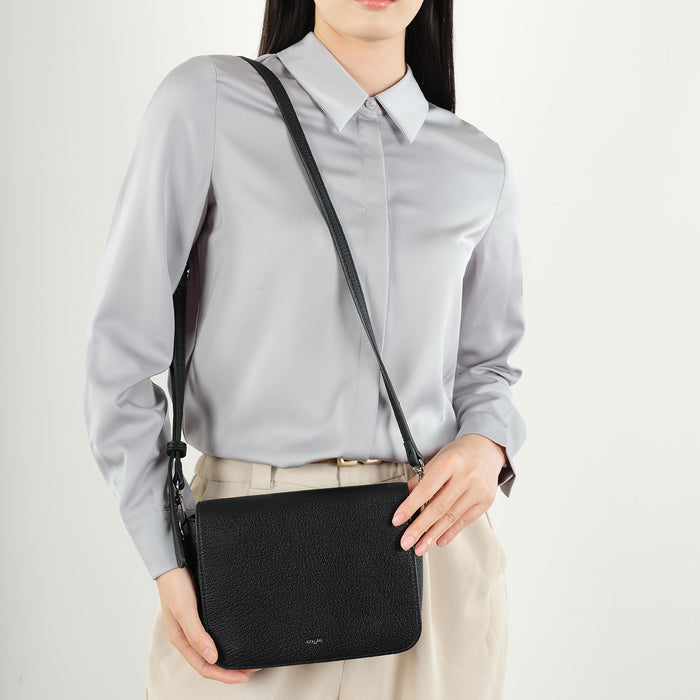 ZEINA Flap Crossbody - Black