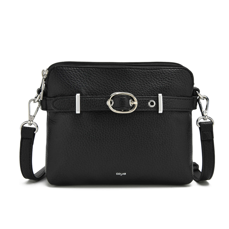 The 'VEDA' Doublet Crossbody - Black