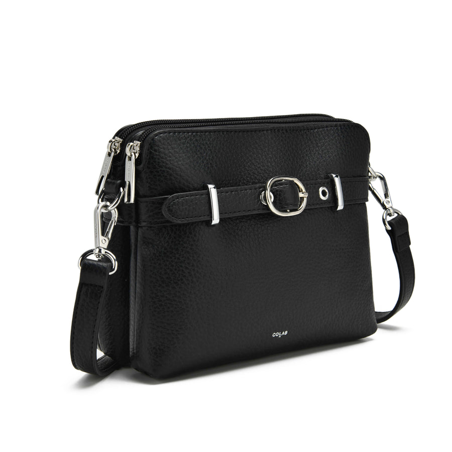 The 'VEDA' Doublet Crossbody - Black