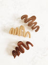 Velvet Flocked Claw Clip - Sand