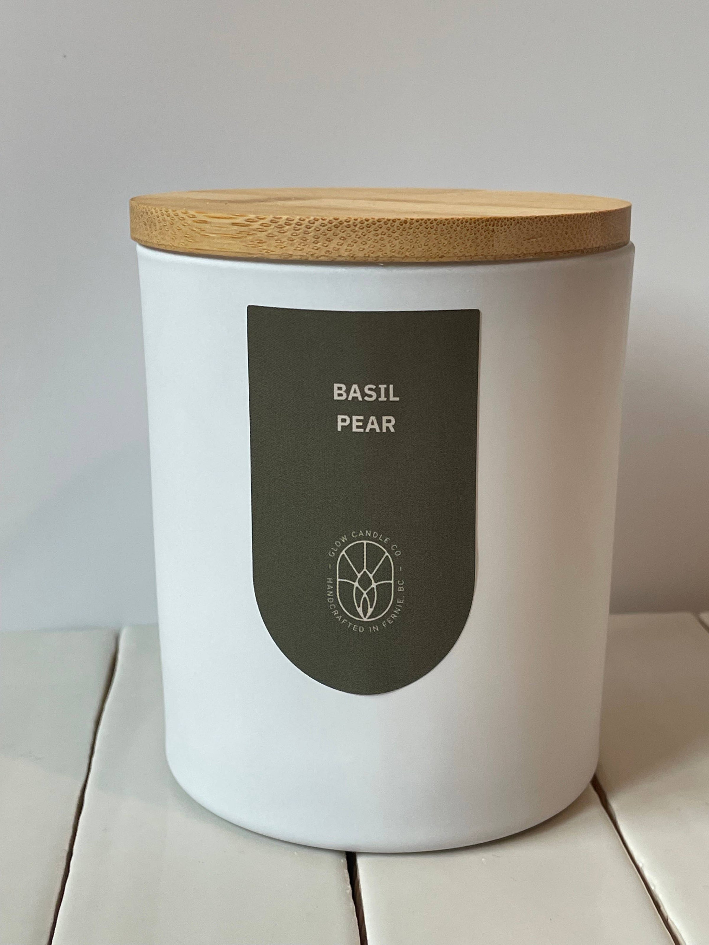 HOME- White Glass 12oz Candle