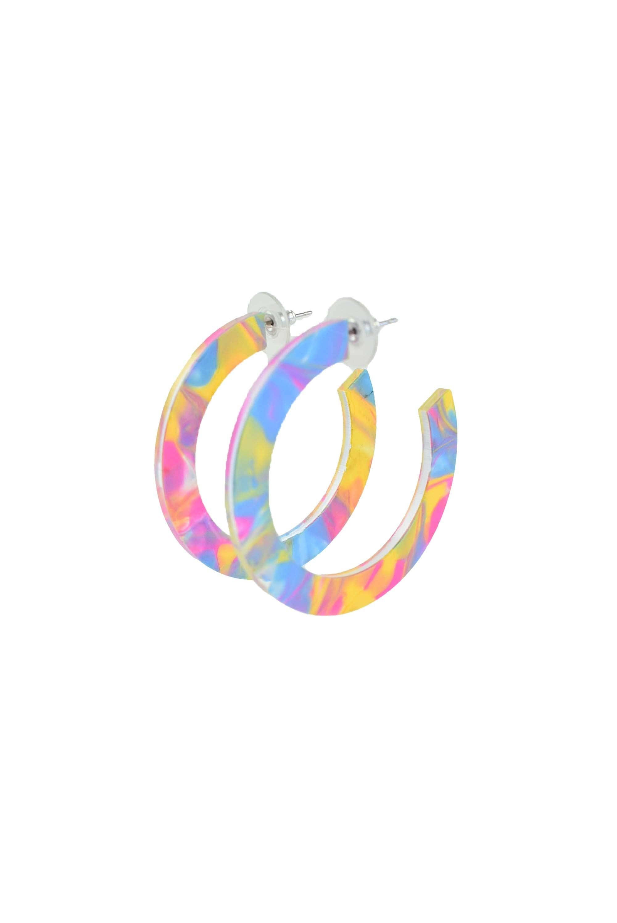 TIE DYE HOOP EARRINGS