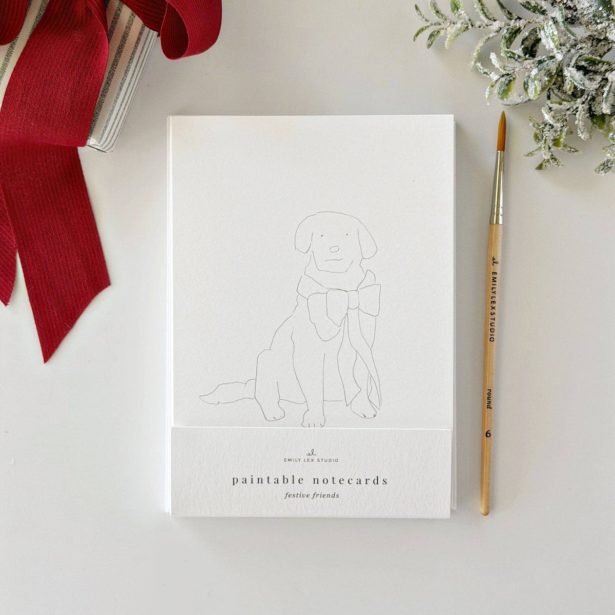Festive friends paintable notecard