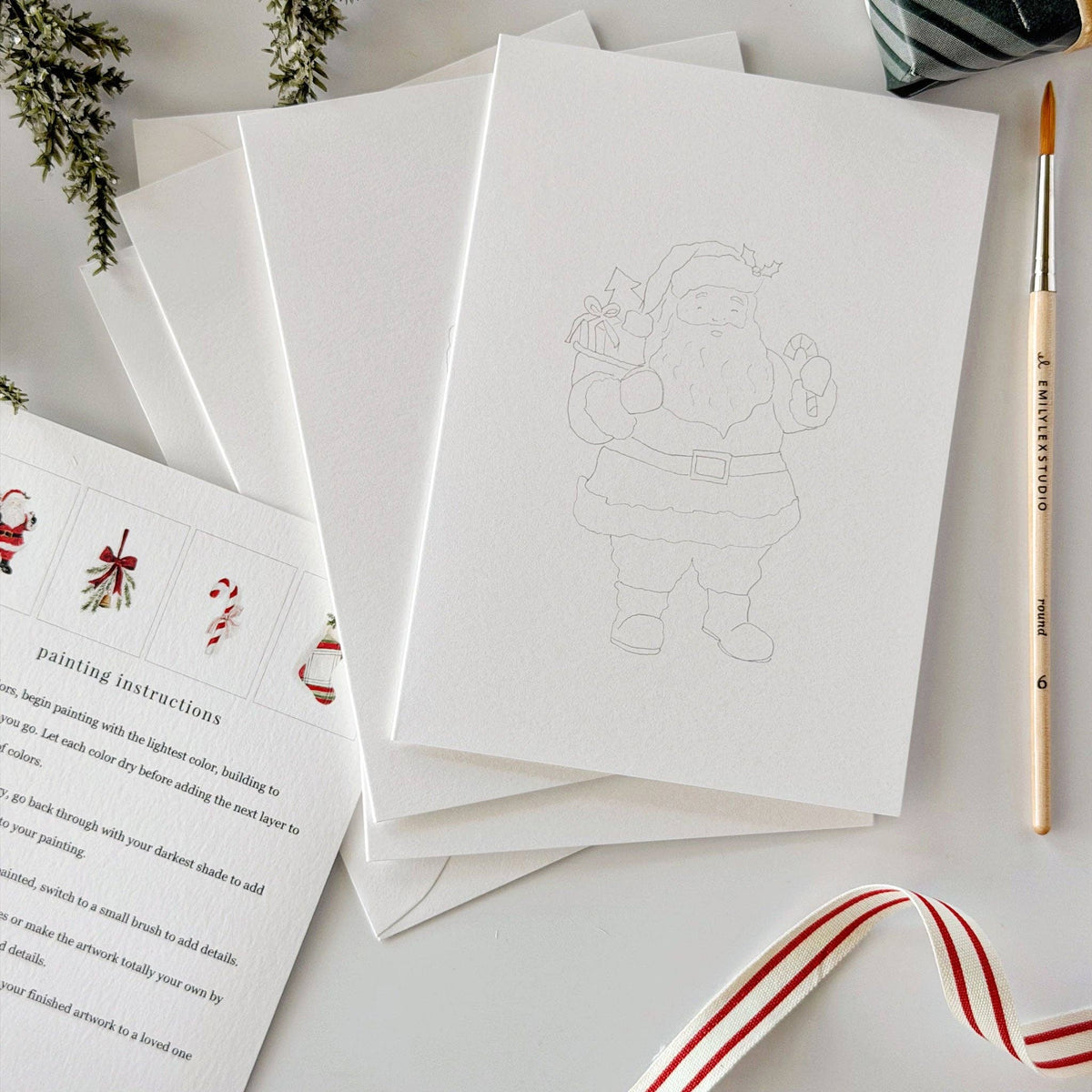 Classic christmas paintable notecard