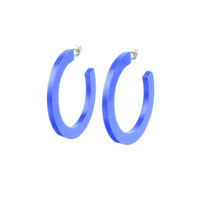 Blue Lightweight Acrylic Hoop Earrings