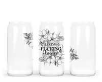 Delicate Fucking Flower Glass Can w Bamboo Lid | Sweary