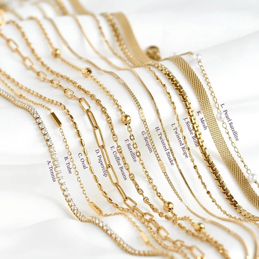 Specialty Chain Necklaces - Stainless Steel Gold Chains