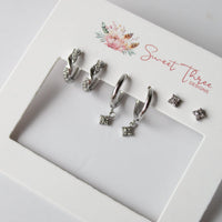 Afterglow Triple Earring - Clear