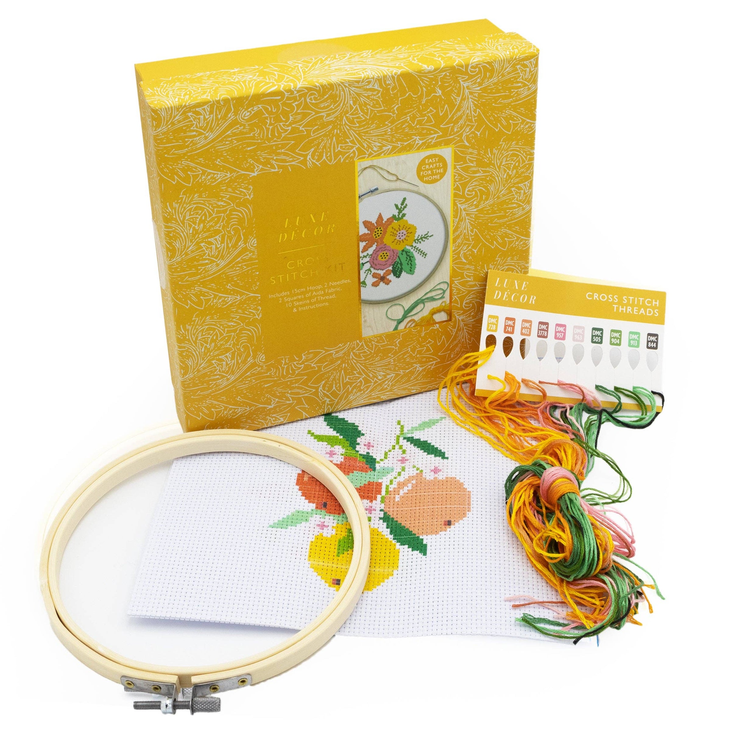 Cross Stitch Kit – Adult Craft Set – Two Designs Included