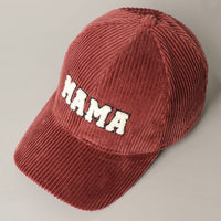 MAMA 3D Embroidered Corduroy Baseball Cap