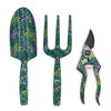 Orange Grove Fork, Trowel and Secateurs Garden Tool Set - William Morris Larkspur Design