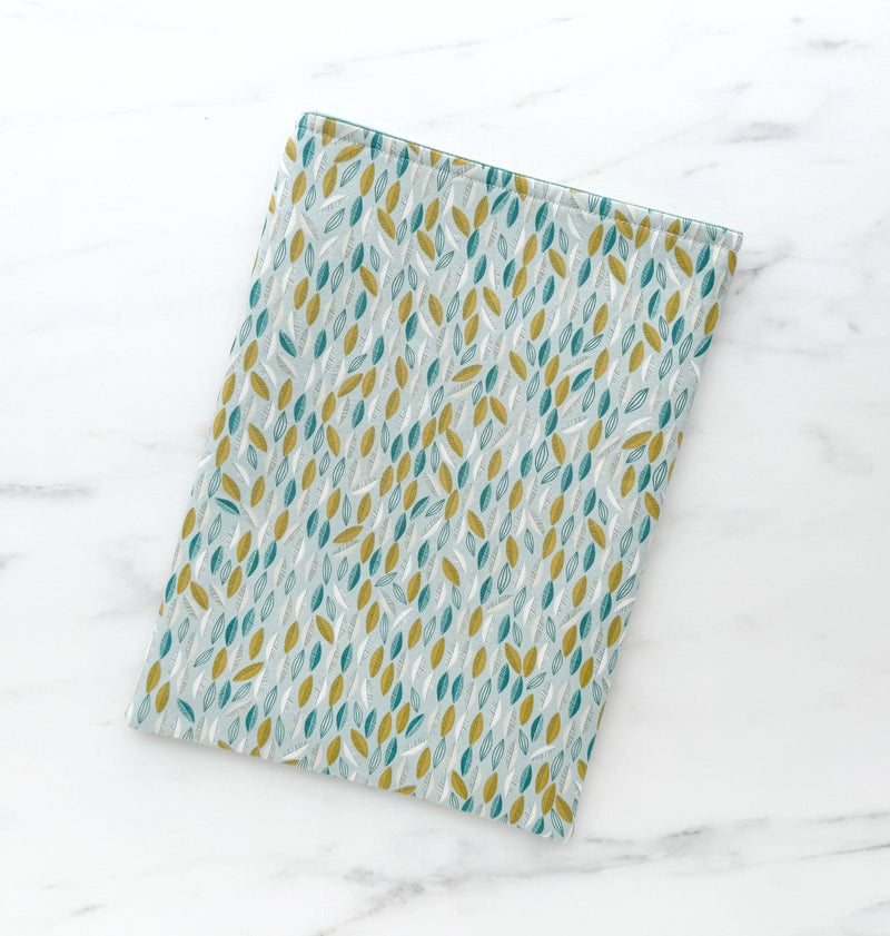 Leaf cascade - padded book sleeve, book pouch