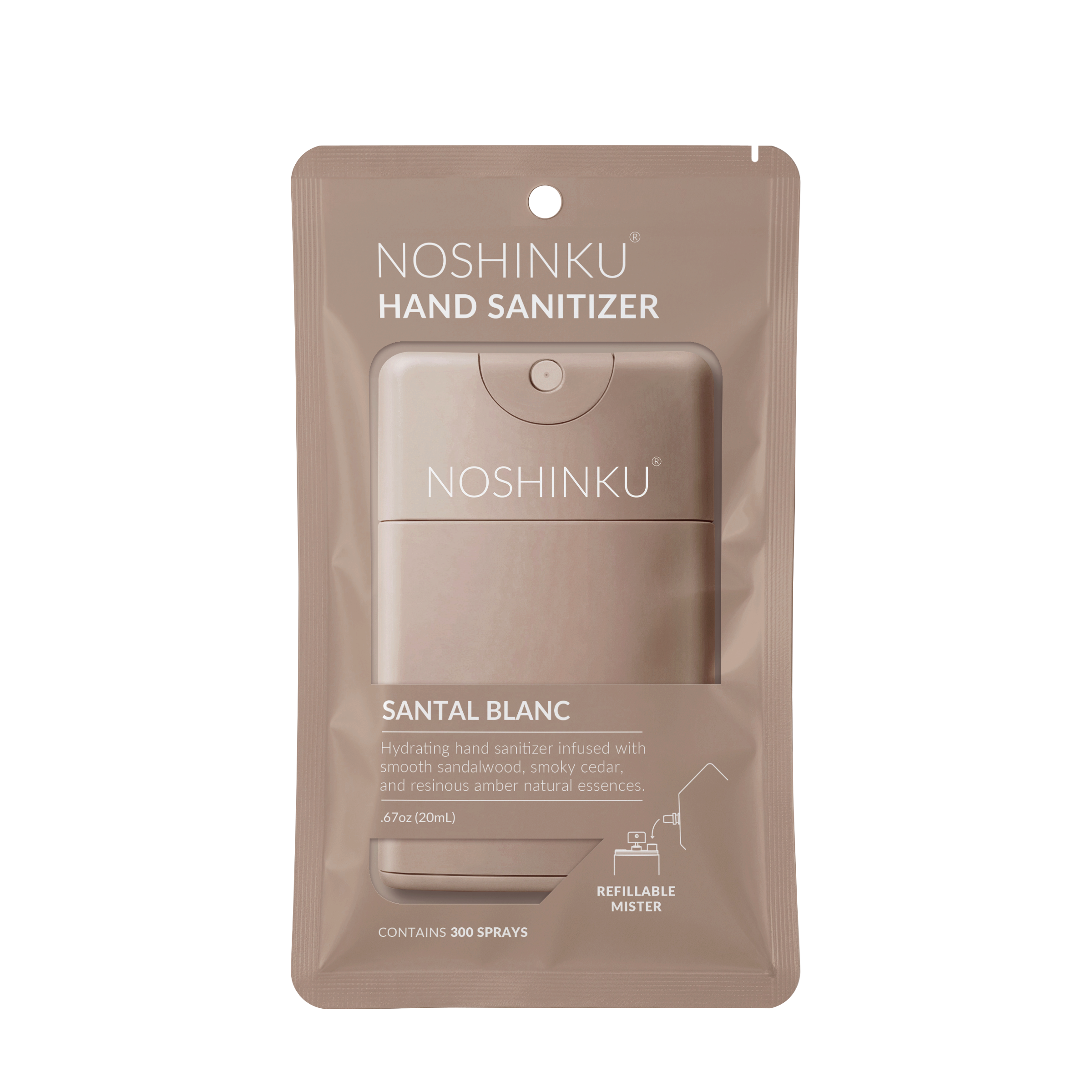 Refillable Santal Blanc Hydrating Pocket Hand Sanitizer