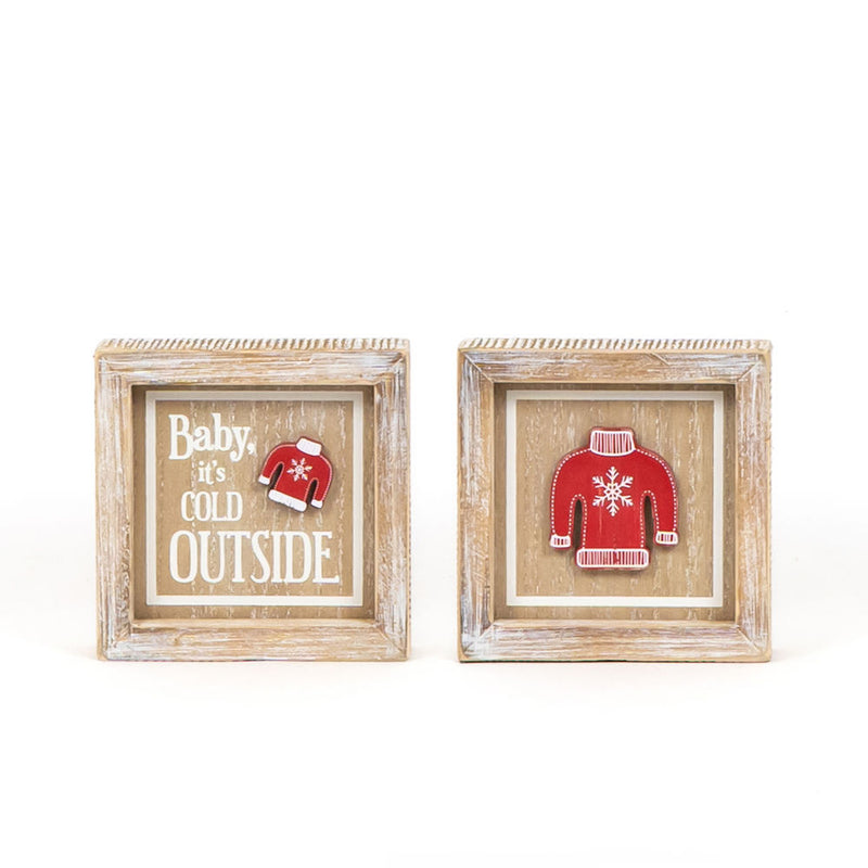Reversible Wood Framed Sign (Baby/Sweater)
