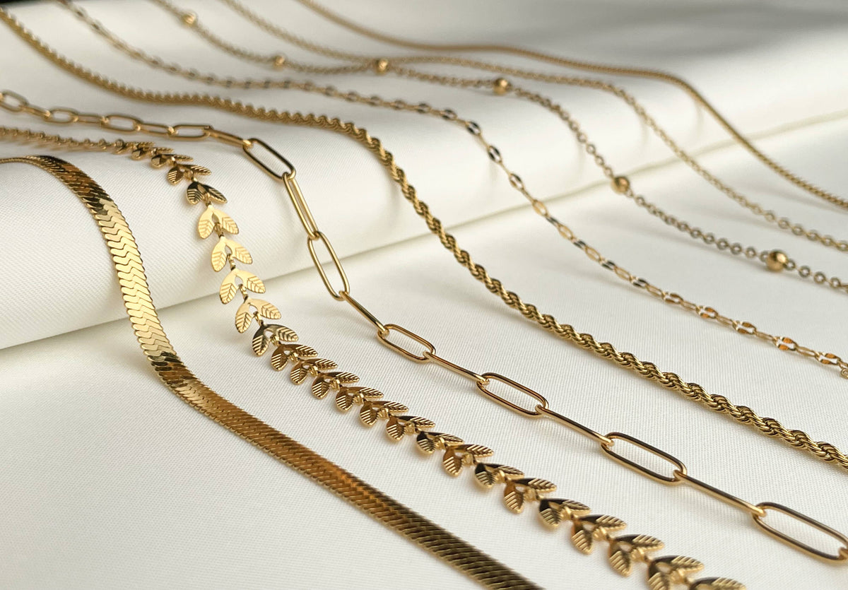 Dainty Gold Layering Necklaces - Stainless Steel Chains