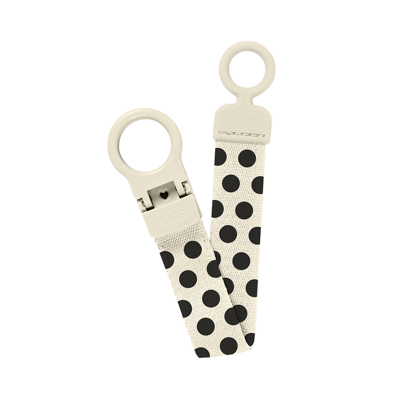 New Pacifier Loops Studio Pacifier Clip Loop - Polka Dot Ivory Black – The Fresh Wife ...