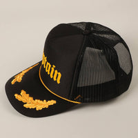 CAPTAIN Lettering Logo Foam Mesh Back Trucker Hat