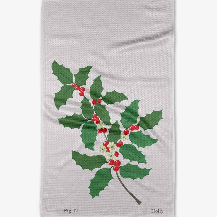 Tea Towel - December Holly