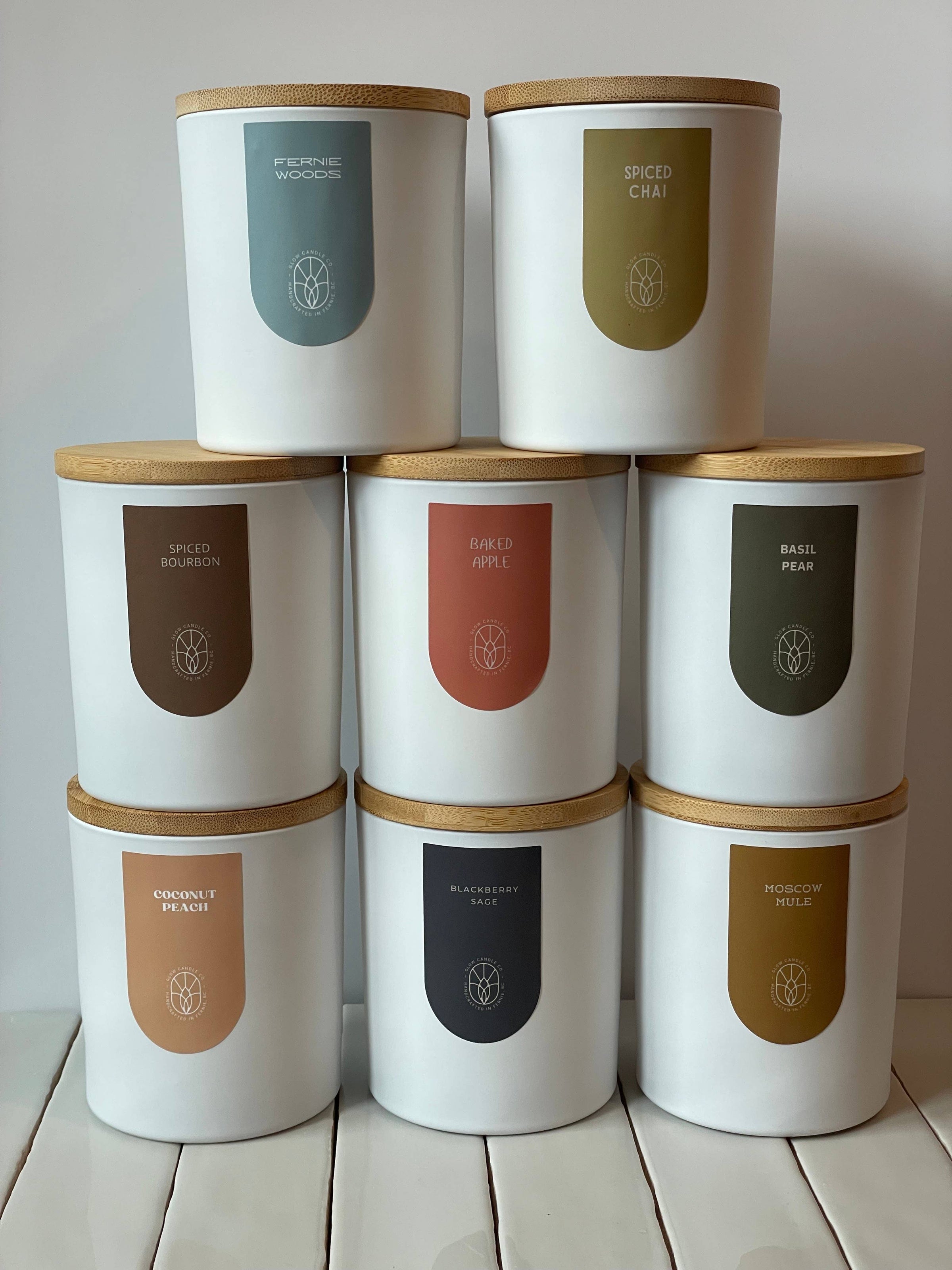 HOME- White Glass 12oz Candle
