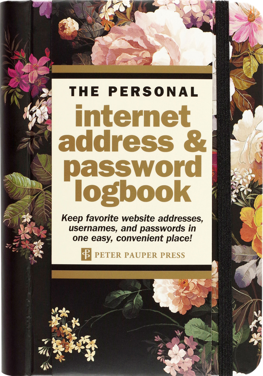 Internet, Address & Password Logbook Midnight Floral