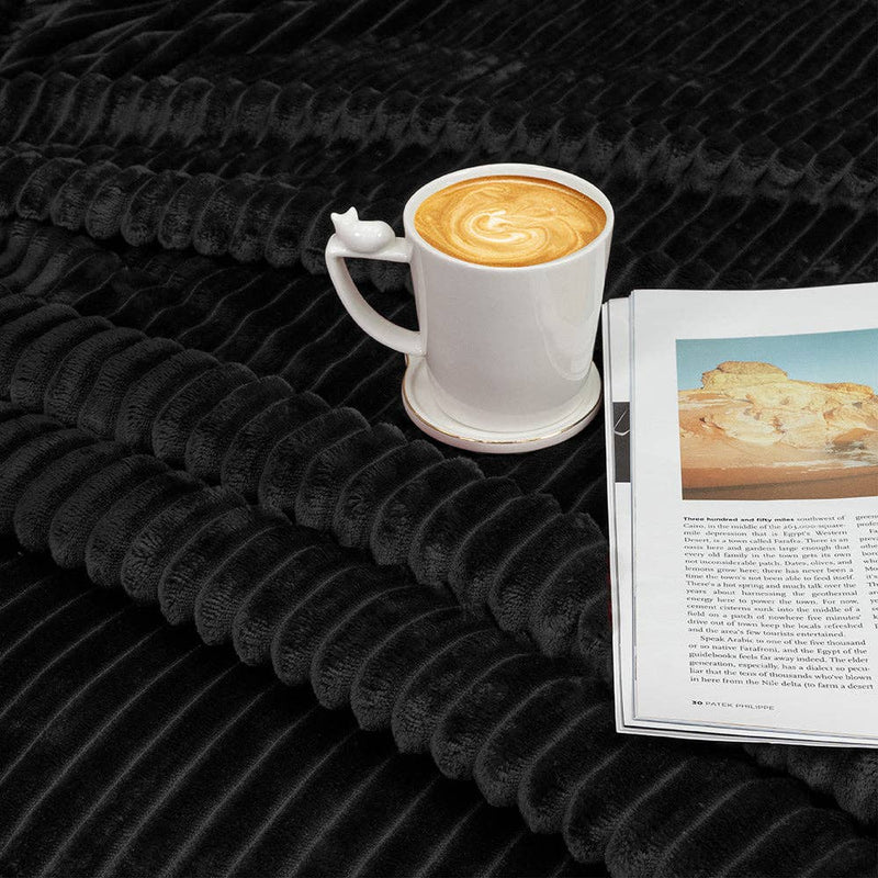 Ribbed Fleece Throw Blanket