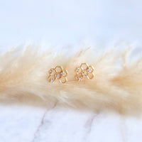 CZ Honeycomb Stud Earrings