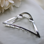 Brushed Silver Metal Hair Claw Clips