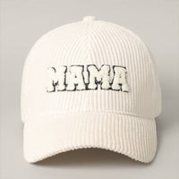 MAMA 3D Embroidered Corduroy Baseball Cap