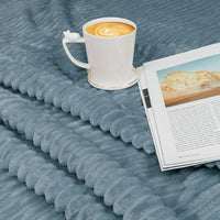 Ribbed Fleece Throw Blanket