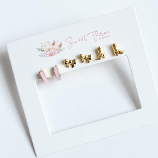 Cloud 9 Charm Triple Earring Set