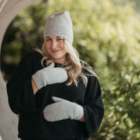Alpaca Fleece Lined Hat - Clear Grey